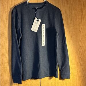 Member’s Mark Navy Long-Sleeve Henley Shirt